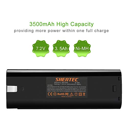 Shentec 2 Pack 3500mAh 7.2V Battery Compatible with Makita 7000 7002 7033 191679-9 192532-2 192695-4 632002-4 632003-2, Ni-MH Battery - Image 2