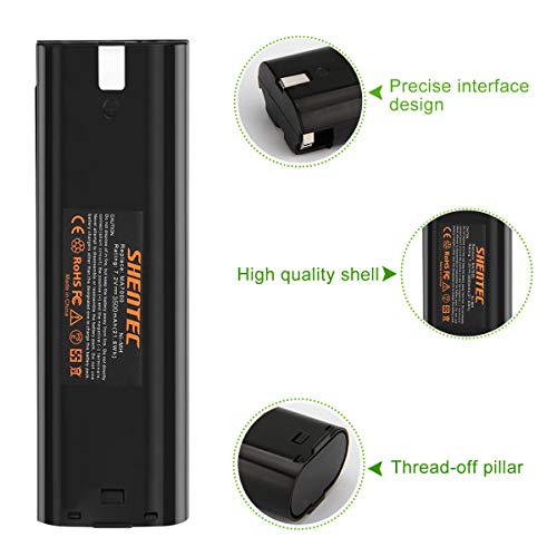 Shentec 2 Pack 3500mAh 7.2V Battery Compatible with Makita 7000 7002 7033 191679-9 192532-2 192695-4 632002-4 632003-2, Ni-MH Battery - Image 3