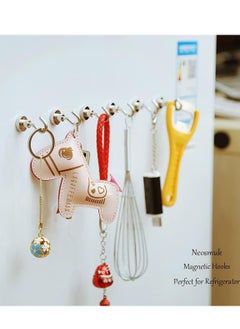 KASTWAVE Magnetic Hooks, 27+ lb Strong Magnet with Hook for Fridge, Super Neodymium Extra Strength Industrial Hooks for Hanging, Magnetic Hanger for Toolbox, Cruise, Grill, Coat and Storage （ 12 Pcs ）  - Image 2