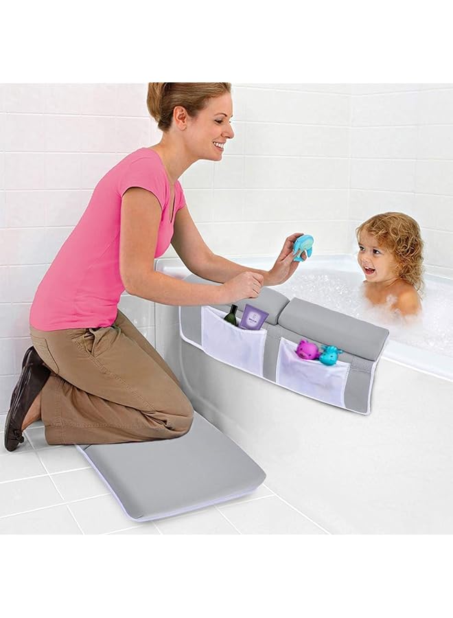 Excefore Baby Bath Kneeler And Elbow Rest Pad Set Foam Bath Kneeling Pad Neoprene Foam Bath Kneeling Pad For Bathing Baby With Bath Toy Storage For Tub Thick & Soft Quick Drying Non Slip - Image 5