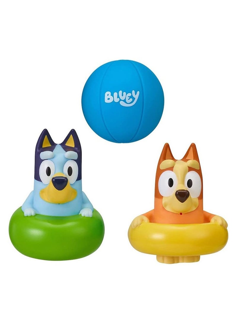 Bath Toy Bluey and Bingo in Swim Ring, Pack of 3, Bluey and Bingo in Swim Rings with Water Wheels, Officially Licensed Bluey Toy, Toy for Children from 18 Months - Image 3