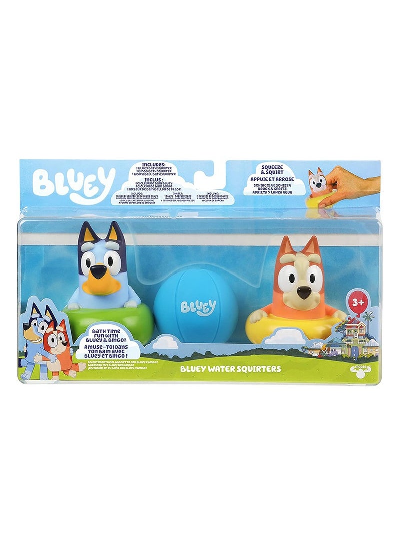 Bath Toy Bluey and Bingo in Swim Ring, Pack of 3, Bluey and Bingo in Swim Rings with Water Wheels, Officially Licensed Bluey Toy, Toy for Children from 18 Months - Image 1