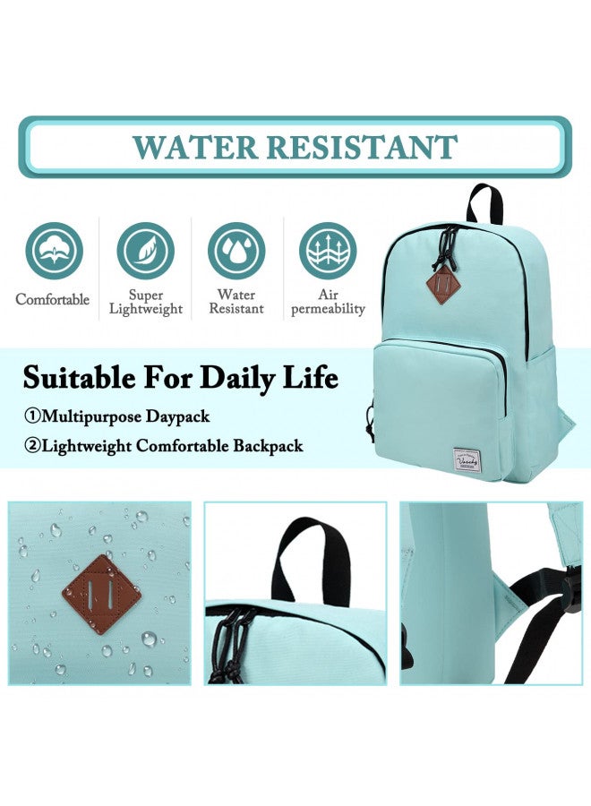 VASCHY School Backpack, Ultra Lightweight Backpack for Women Bookbag for Kids Teen Boys Girls Aqua - Image 2