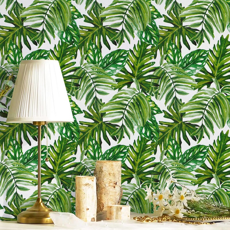 lenify Tropical Peel and Stick Wallpaper Jungle Contact Paper 177inch x 1181inch Palm Leaf Contact Paper Peel and Stick Green Palm Wallpaper Tropical Leaf Removable Decorative Vinyl