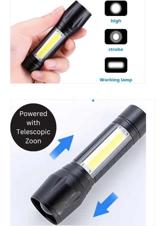 SAFENHAND Portable High Bright USB Rechargeable Torch Set, Multi-Purpose, Pocket-Friendly, Reading Light, Spotlight - Image 5