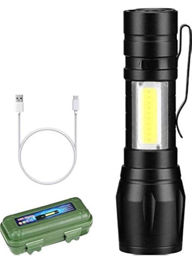 SAFENHAND Portable High Bright USB Rechargeable Torch Set, Multi-Purpose, Pocket-Friendly, Reading Light, Spotlight - Image 1