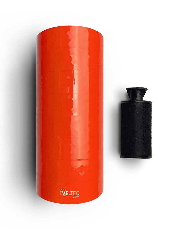 Veltec Pricing Labels for Monarch 1136 Labeler, 8 Rolls, 14,000 Two Line Labels, Ink Roller Included (Red) - Image 3
