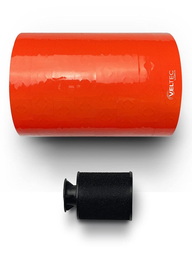 Veltec Pricing Labels for Monarch 1136 Labeler, 8 Rolls, 14,000 Two Line Labels, Ink Roller Included (Red) - Image 2