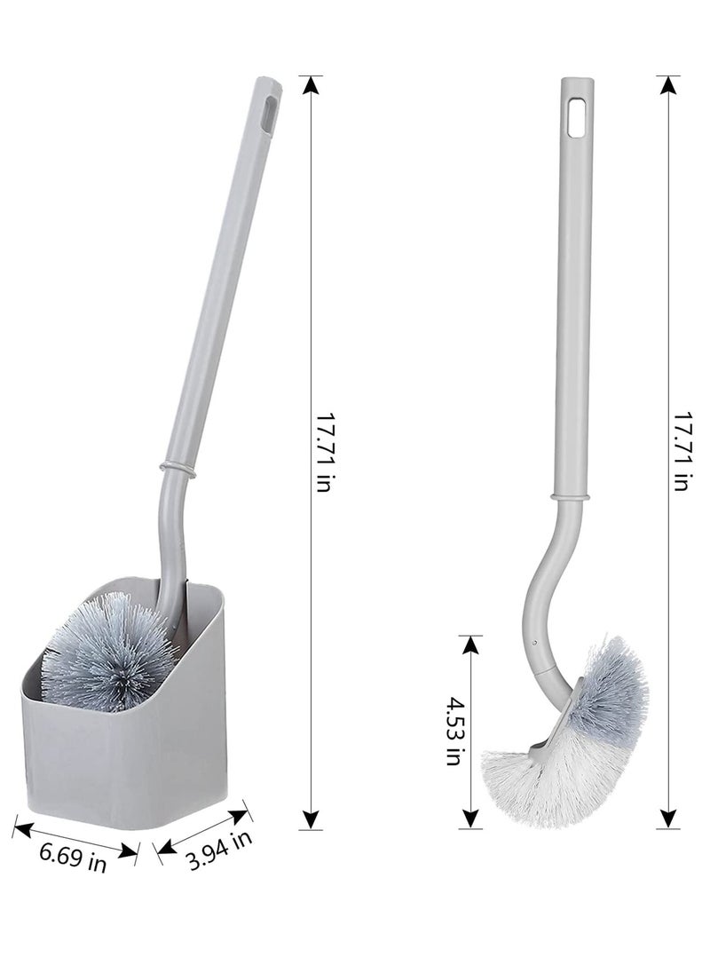 SYOSI - Toilet Brush with Holder Lightweight Wall-Mounted Toilet Brush Toilet Bowl Cleaner Brush and Holder Set Bathroom Cleaning Brush Durable Bristles Curved Handle Toilet Scrubber Commode 1 PCS - Image 1