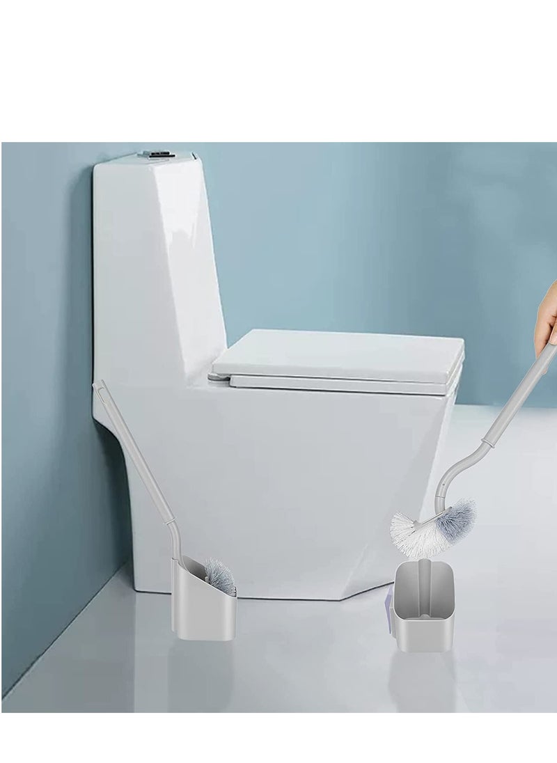 SYOSI - Toilet Brush with Holder Lightweight Wall-Mounted Toilet Brush Toilet Bowl Cleaner Brush and Holder Set Bathroom Cleaning Brush Durable Bristles Curved Handle Toilet Scrubber Commode 1 PCS - Image 1