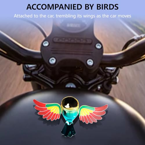 Nicerice Bionic Flying Bird, Funny and Cute Car Decoration, Wings Swing with Wind, Suitable for Car, Motorcycle Mirrors and Helmets (Blue) - Image 5