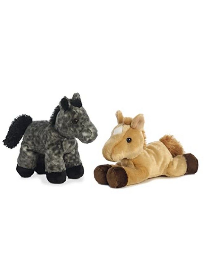 Aurora World Mini Flopsie Plush Horses ; Prancer And Storm 8 Bundle - Image 1
