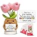 Gossby Handmade Positive Tulip Flower Crochet This is A Little Reminder Inspirational Gift for Women Thank You Appreciation Positive Gift for Teacher Mom Friend Coworker Knitted Decor - Image 3
