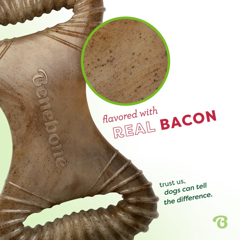 Benebone Dental Durable Dog Chew Toy for Aggressive Chewers, Real Bacon, Made in USA, Small - Image 2