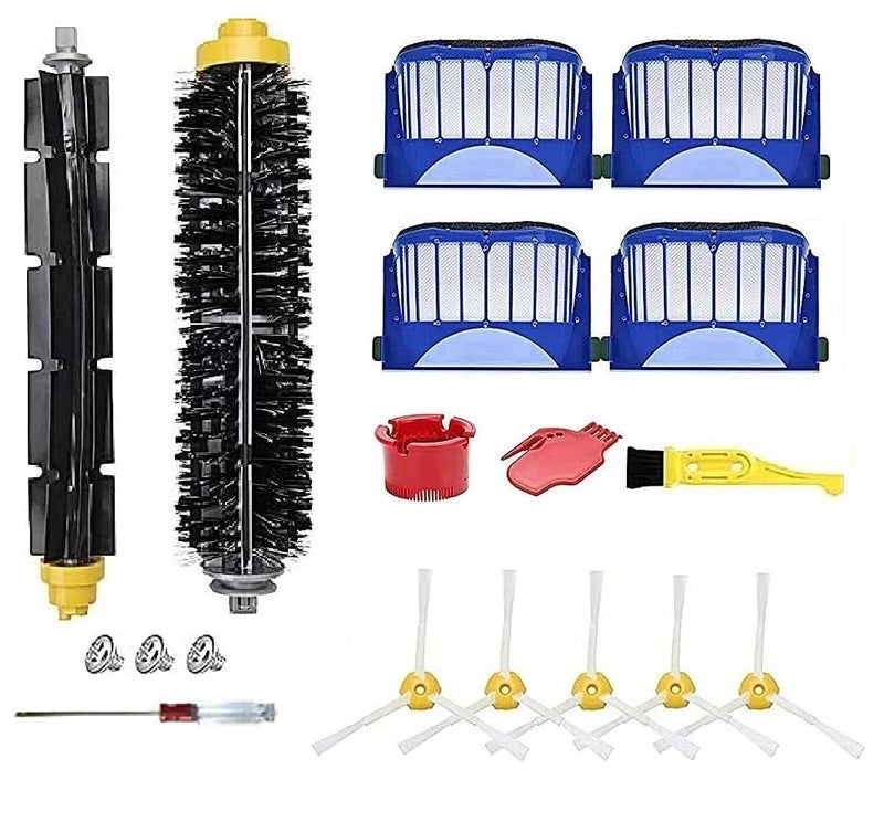 ANBOO Replacement Parts for iRobot Roomba 600 Series 694 692 690 680 660 665 651 650 614 & 500 Series 595 585 564,Filter,Side Brush,Pairs Bristle Flexible Beater Brush - Image 1