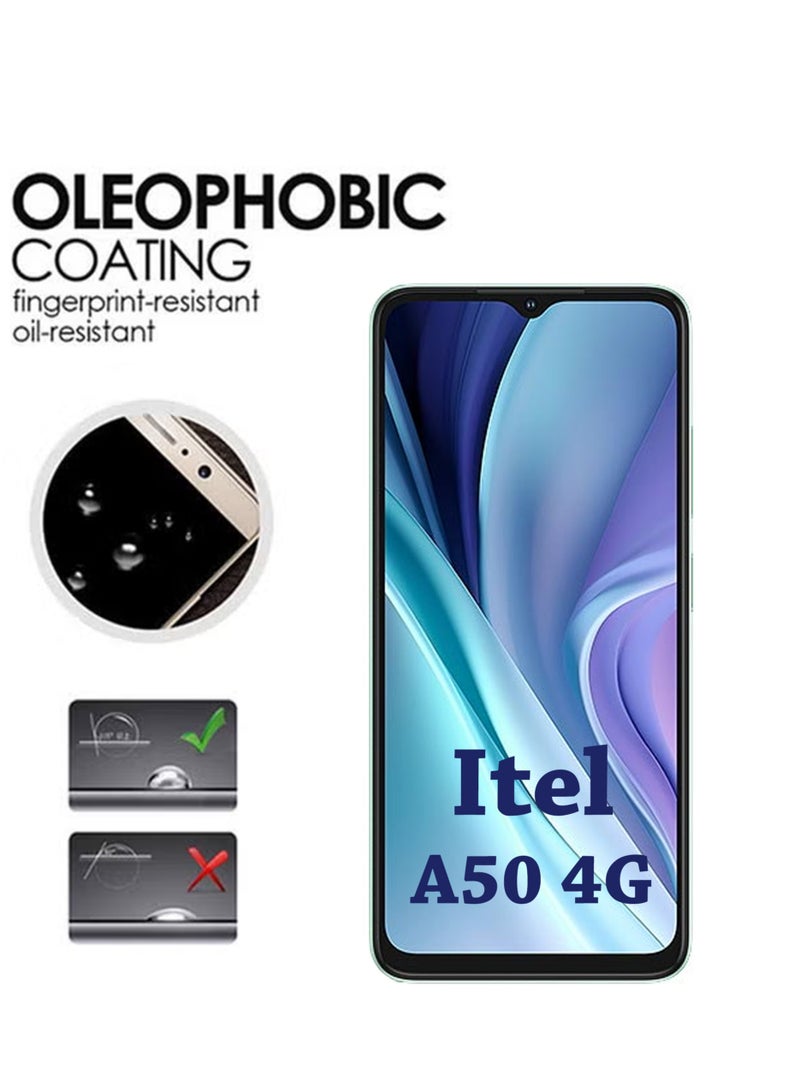 حماية شاشة مزدوجة لجهاز Itel A50 4G | زجاج مقسى متوفر في حزمة كومبو | حماية شاشة بجودة Full HD زجاج مقسى مقاوم للخدش تغطية من الحافة إلى الحافة مع مجموعة تركيب سهلة - أسود - Image 4