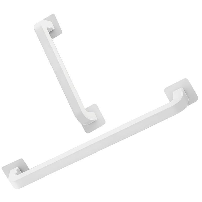 MAGICLULU 2pcs Wall Mounted Bathroom Towel Rack White And Small Medium Set Detachable Nail Free Holder Multi Function Storage For Bath Towels And Hair Accessories - Image 2