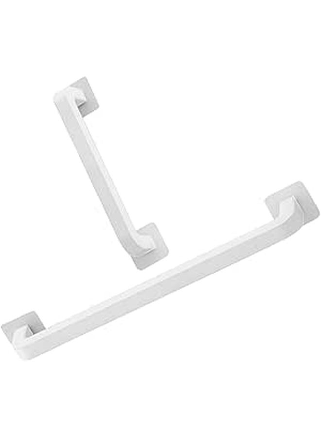 MAGICLULU 2pcs Wall Mounted Bathroom Towel Rack White And Small Medium Set Detachable Nail Free Holder Multi Function Storage For Bath Towels And Hair Accessories - Image 1