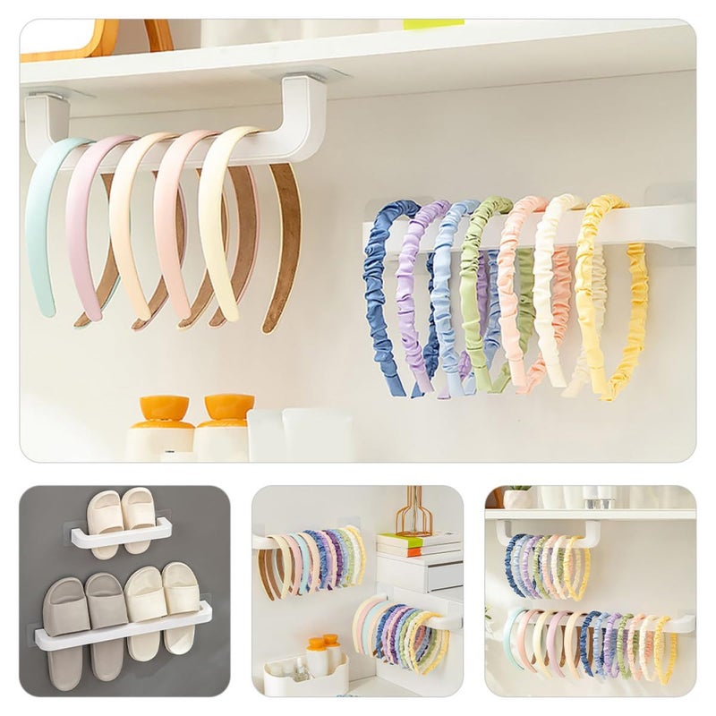 MAGICLULU 2pcs Wall Mounted Bathroom Towel Rack White And Small Medium Set Detachable Nail Free Holder Multi Function Storage For Bath Towels And Hair Accessories - Image 5
