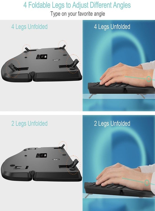 Arteck Ergonomic Split Keyboard with Padded Wrist Rest, 2.4G USB Wireless Comfortable Split Keyboard with Natural Ergonomics, for Windows Computers and Laptops - Image 5