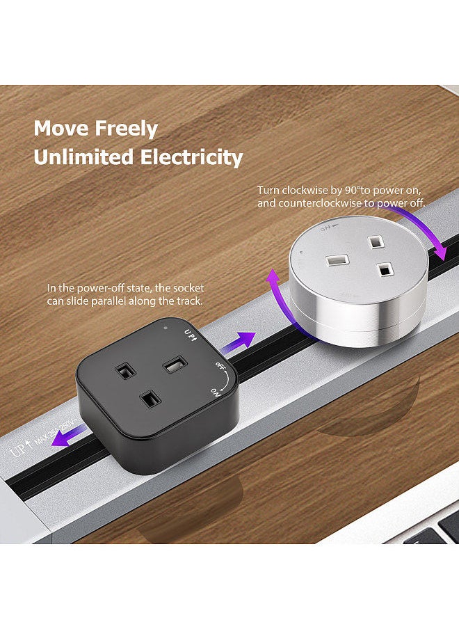 Generic - Track Sockets Power Track Socket Outlet Electric Mobile Track Socket Power Track Adapter for Office Kitchen and Living Room - Image 1