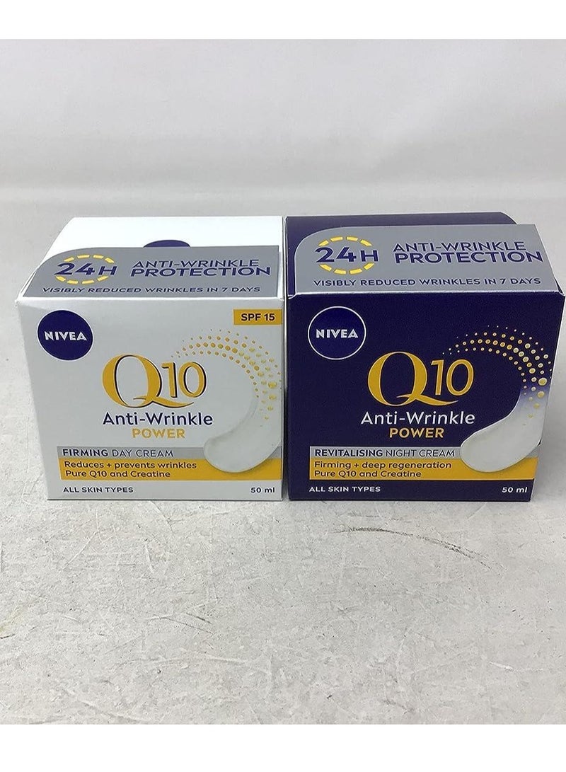 نيفيا Q10 Power Anti-Wrinkle Firming Night Cream 50ml And Q10 Anti-Wrinkle Power Firming Day Cream SPF15 50ml - Image 1
