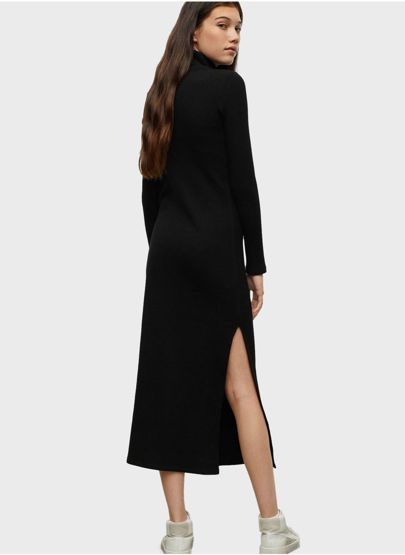 MANGO - Kids Turtle Neck Knitted Dress - Image 1