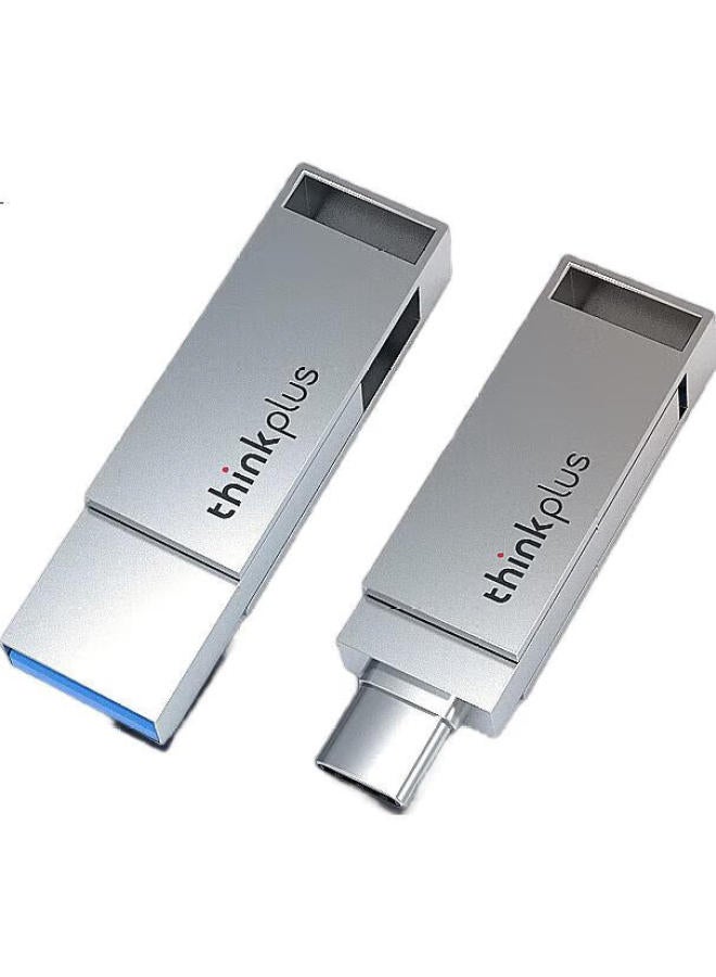 thinkplus فلاش درايف معدني Thinkplus سعة 64 جيجابايت، واجهة مزدوجة USB3.2 وType-C، سعة عالية، متوافق مع الهواتف وأجهزة الكمبيوتر، للاستخدام التجاري والمكتبي، سلسلة Mu90 - Image 1