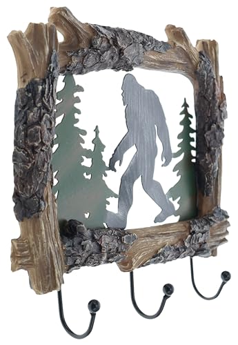 Top Brass Bigfoot Sasquatch Silhouette Wall Mount Key Holder 3 Hooks Key Rack Hanger Organizer - Image 3