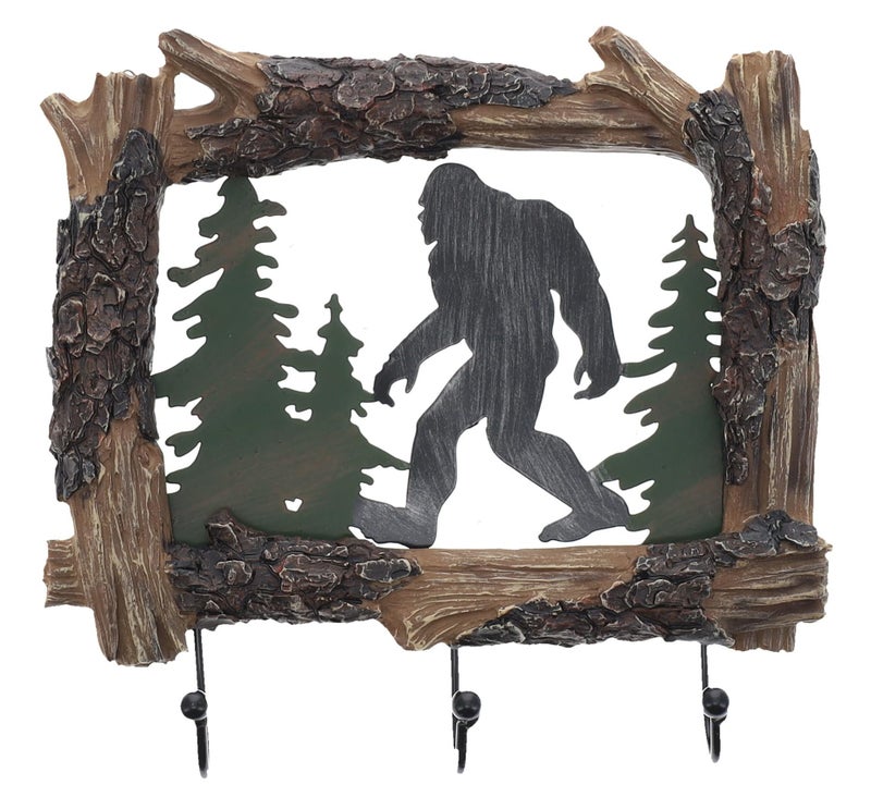 Top Brass Bigfoot Sasquatch Silhouette Wall Mount Key Holder 3 Hooks Key Rack Hanger Organizer - Image 2