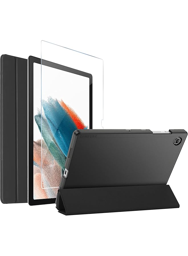 Procases Galaxy Tab A8 10.5 Inch Case With Screen Protector Slim Stand Hard Shell Protective Smart Cover For Samsung Tab A8 10.5 Inch Tablet 2022 Release Sm-X200 X205 X207 -Black - Image 1