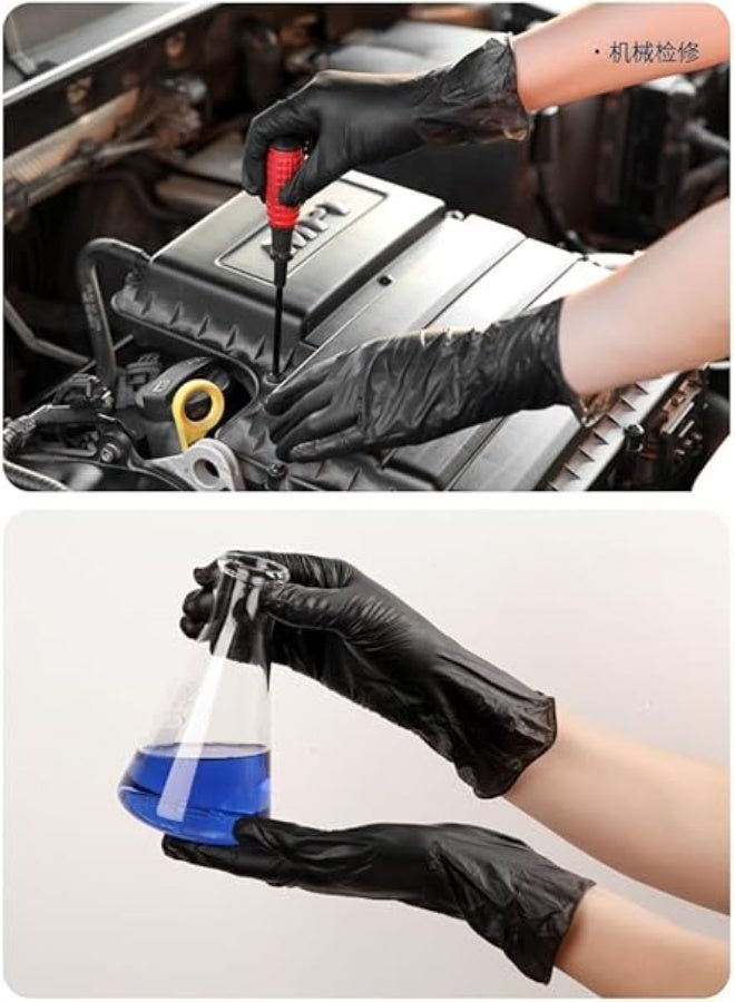 Disposable Nitrile Gloves (Box of 100) - Heavy Duty, Latex Free, Food Safe - Practical for Medical, Cleaning & Cooking - Image 2
