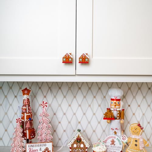 Knobēz: Decorative Knob Covers - Gingerbread House - 12pk - Stretch Over Hardware Decorations, Holiday-Winter-Christmas, Kitchen-Bathroom-Dresser-Home - Image 2