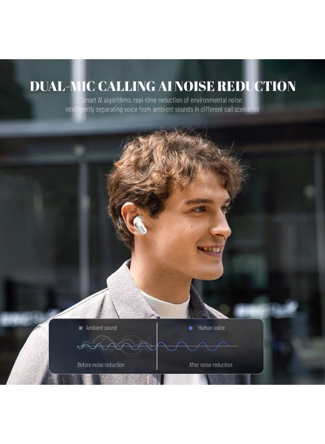 Philips TAT2169,Earphone,True Wireless Earbuds,In-Ear Headphones, 25H Playtime, Dual-Mic AI Call Noise Reduction, IP54 Water and Dust Proof with  ANC, for Sports, Work,High-res sound White - Image 5