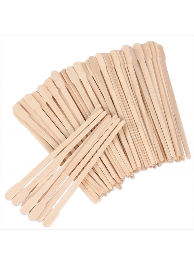JANYUN 200 Pcs Eyebrow Wax Sticks, JANYUN Waxing Sticks Applicator, Wood Craft Wax Spatulas for Hair Removal Face Leg Facial Eyebrow Small Sticks or Wood Craft Sticks (With Handle) - Image 1