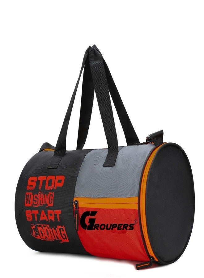 Groupers 20-25L Travel Duffle & Gym Bag Combo - Foldable Weekender, Black + 21" Elastic Wrist Wraps for Weightlifting, Workout & Sports Bag for Men & Women - Image 3