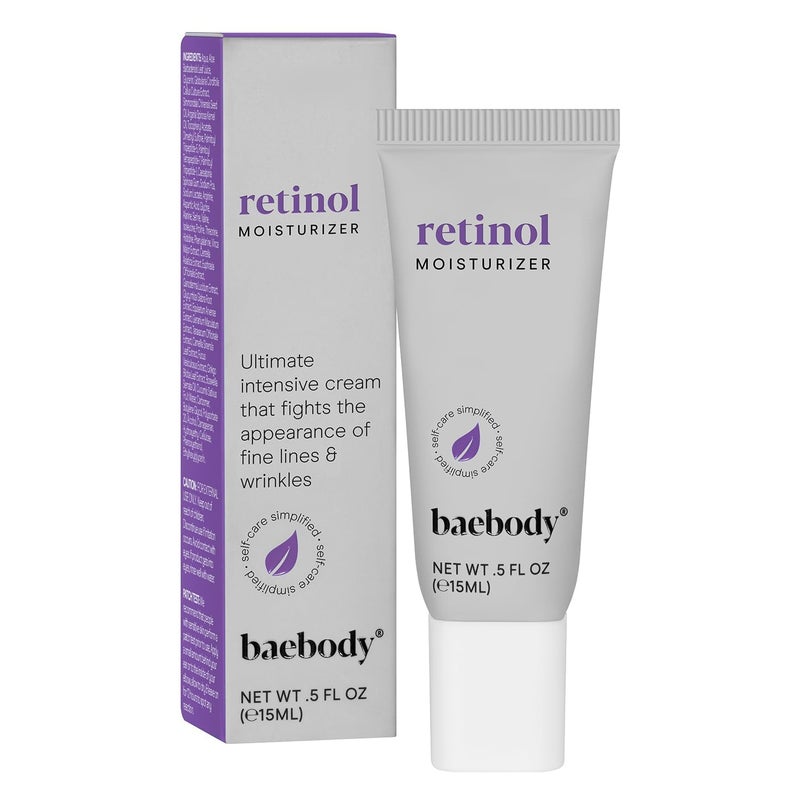 Baebody Made in USA Retinol Cream for Face - Anti Aging Face Cream for Fine Lines and Wrinkles - With Jojoba Oil & Vitamin E - Beauty Gifts for Women, Travel Size (15 ml/0.5 fl oz) - Image 1