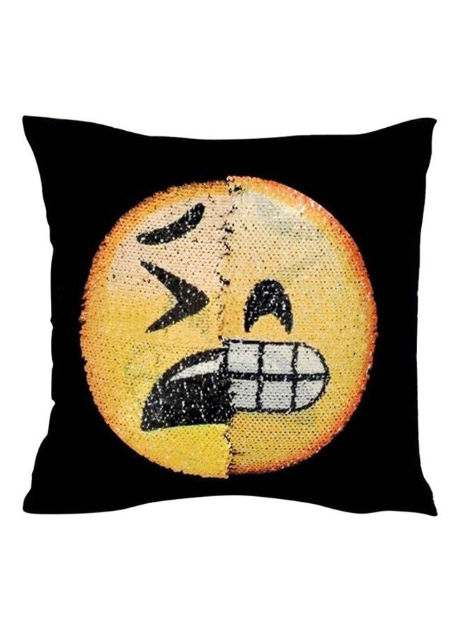 نيبمينينت غطاء وسادة بأنماط للوجه تعبر عن المشاعر قابلة للعكس أصفر/أسود 40x40سنتيمتر