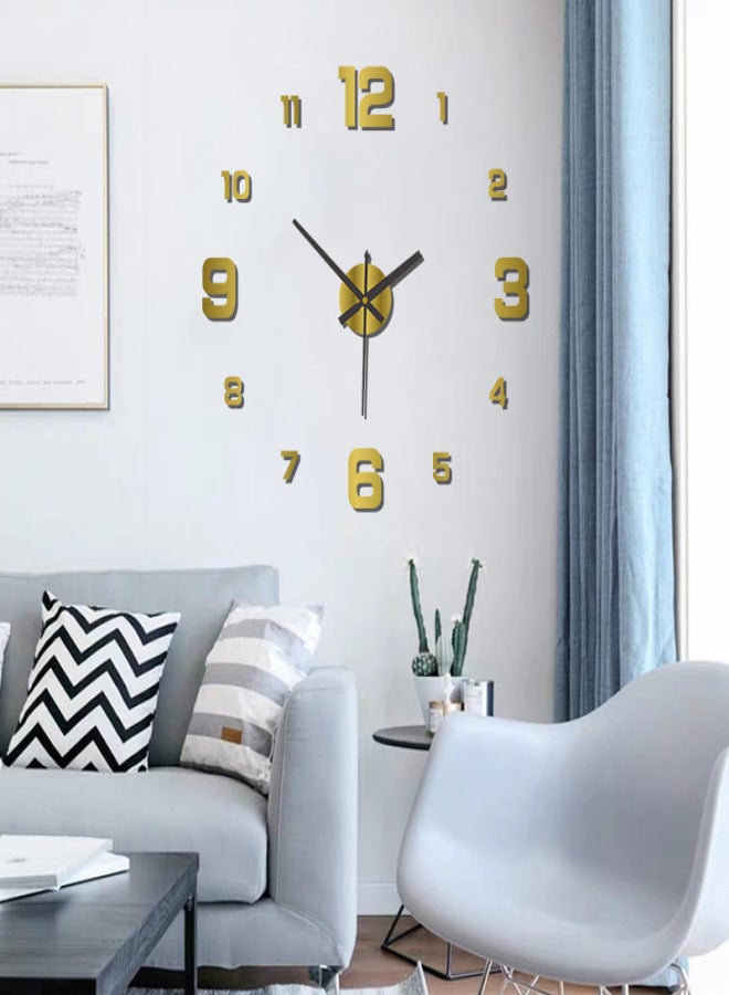 Creative digital luminous clock personality home diy wall clock punching decorative wall sticker clock acrylic wall clock black 60-90cm(three-dimensional) - Image 4