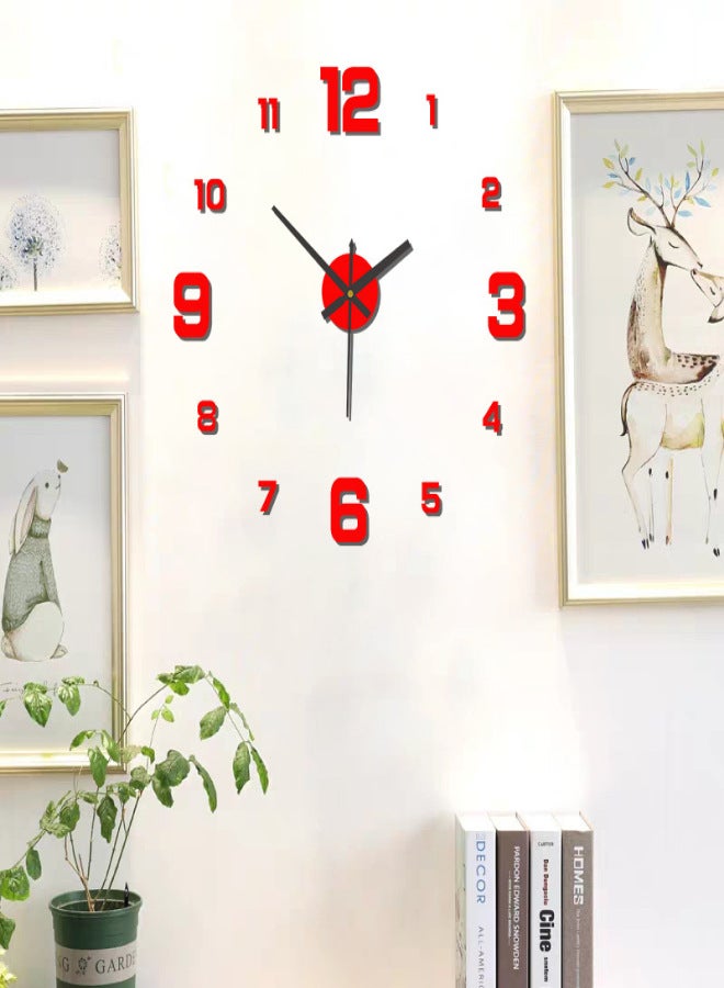 Creative digital luminous clock personality home diy wall clock punching decorative wall sticker clock acrylic wall clock black 60-90cm(three-dimensional) - Image 5