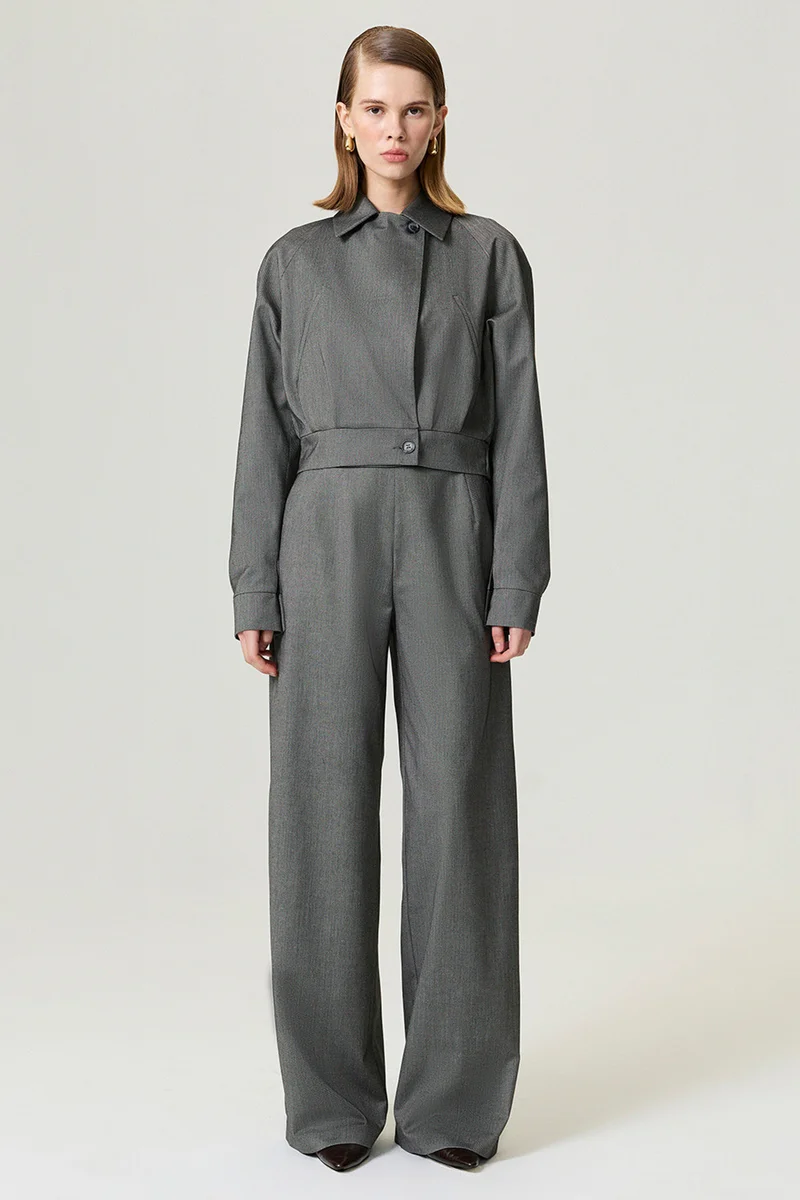 Nocturne Waistband Detail Concealed-Placket Jacket