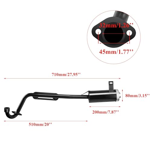 PRO BAT Exhaust Pipe+ Muffler System 50cc 70cc 90cc 110cc Falcon Bull Style Quad Dirt Bike ATV Buggy - Image 2
