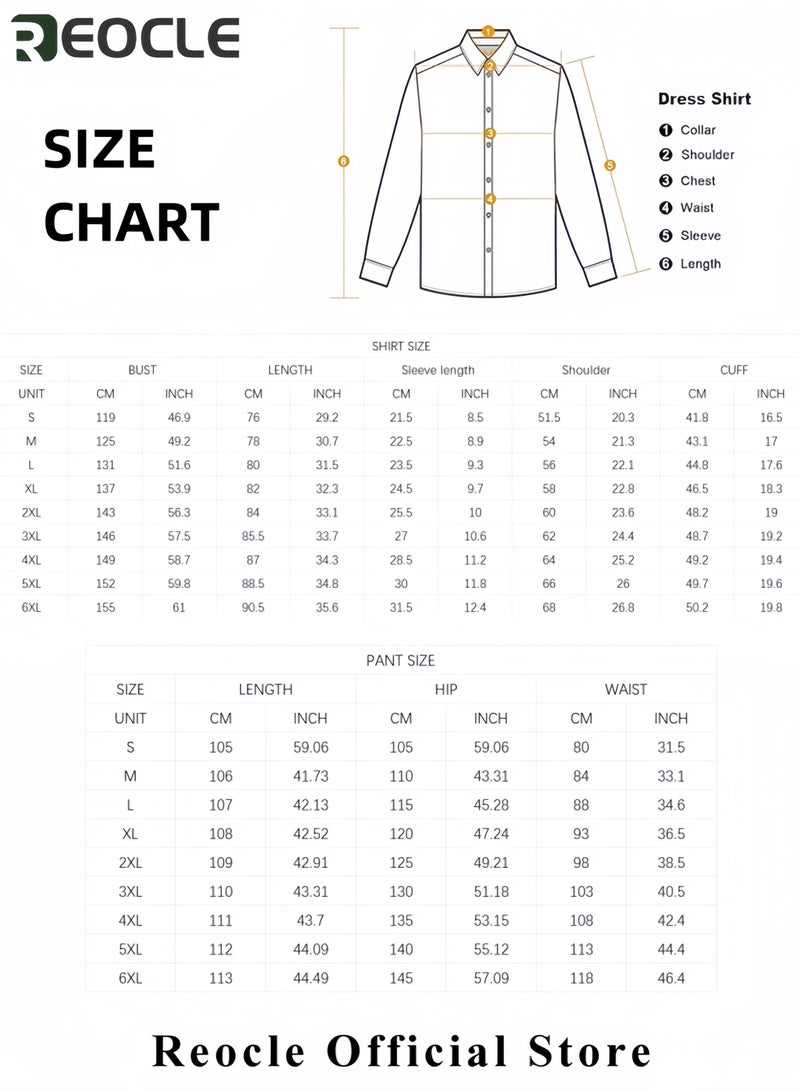 REOCLE Men's 2PCS Set Casual Holiday Style Set Short Sleeve Button Down Hawaiian Pants Set Casual Beach Style  Polo Shirt and Pants Set - Image 4