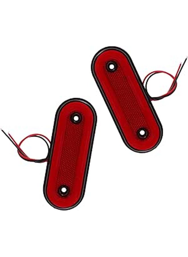 2pcs Red LED Side Marker Lights For Trucks Trailers 12 24V Waterproof High Brightness - Image 1