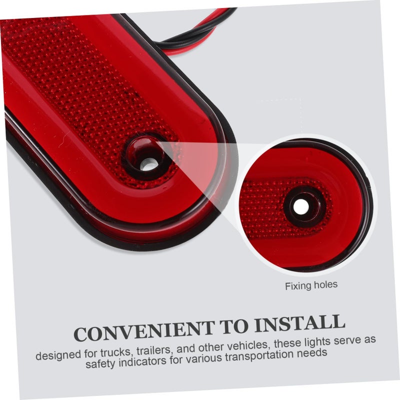 2pcs Red LED Side Marker Lights For Trucks Trailers 12 24V Waterproof High Brightness - Image 4