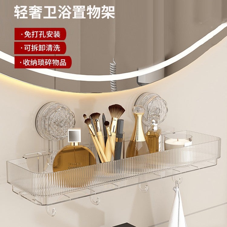 Bathroom Suction Cup Corner Shelf - Drainage Toiletry Organizer - Image 2