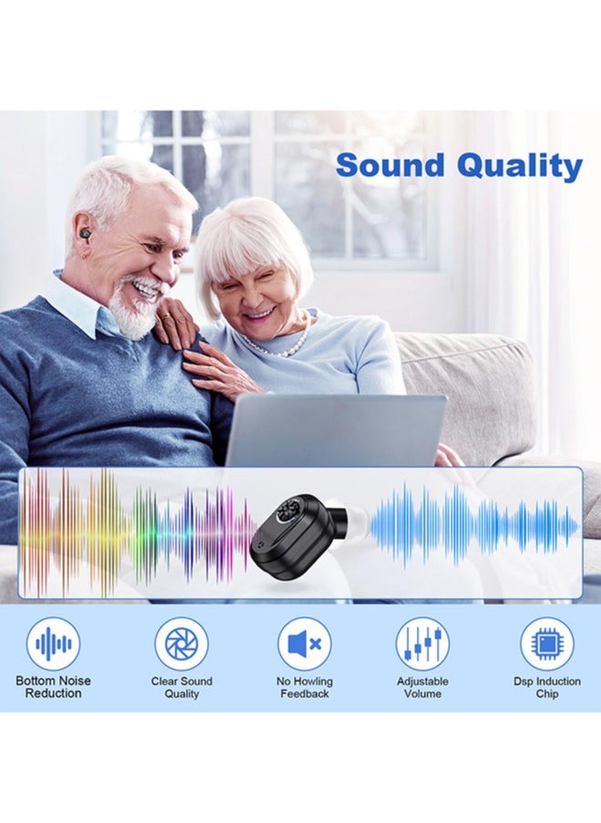Rechargeable Hearing Aids (Pair) for Seniors, Behind-The-Ear BTE Ear Aid PSAP Digital Personal Sound Amplification Products Devices with Noise Cancellation