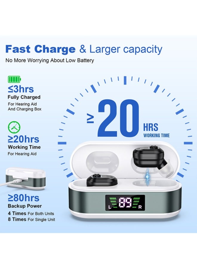 Jccgoo Rechargeable Hearing Aids (Pair) for Seniors, Behind-The-Ear BTE Ear Aid PSAP Digital Personal Sound Amplification Products Devices with Noise Cancellation - Image 2