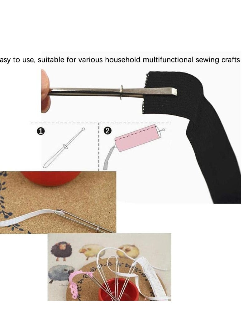 Sewing Loop Kit, 4 PCS Needle Puller Set, Needles Sewing Big Eye Darning Needles, Drawstring Threader Tool Set, Suitable for DIY Wool Threader