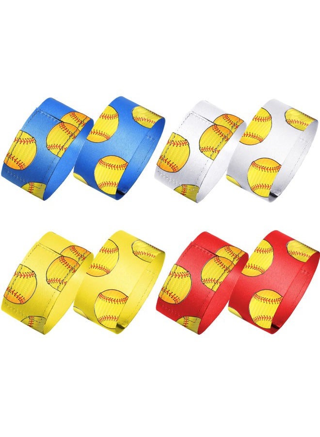 Dingion 4 Pairs Sleeve Holders Ball Sleeve Ties Sports Straps for Shirts, 4 Colors (Softball Style) - Image 1